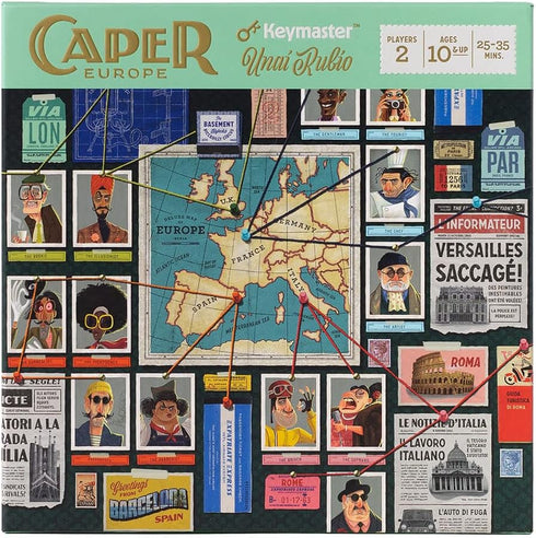 Keymaster Games Caper Europe | Strategic Two-Player Board Game of Planning The Perfect Heist in 4 Cities | Ages 10+