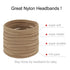100 Pack Bulk Super Soft Stretchy Elastic Nude Skin Color Nylon Headbands, Khaki Brown Ivory Skinny Slim Hair Ties