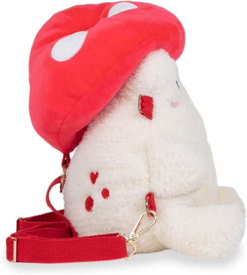 Cuddle Barn PlushGoals Toadstool Wawa Backpack Stuffed Animal, Kawaii Cute Red Mushroom Plush Bag, 9 inches