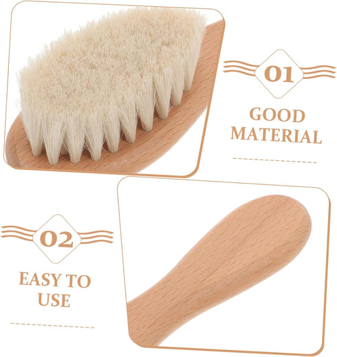 Set Newborn Baby Hair Brush and Comb Bath Brush Scalp Brush for Soft Hair