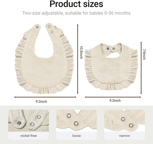 NISXABEBE Bibs,6 Baby Muslin Pcs Drool Bandana Bibs for Baby Girl Drooling and Teething,Soft and Absorbent Cotton