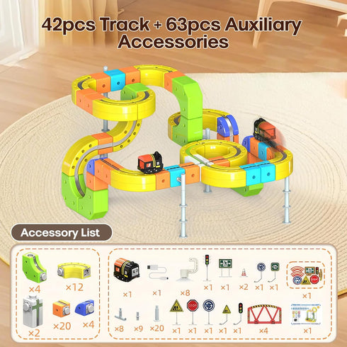 Dripiagarden 3D Set,Modular 3-12, Gravity-Defying Electric Magnetic Train Reconfigurable Race Track Kit, STEM