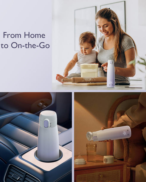 5 12 Portable Bottle Warmer for Breastmilk: Baby Milk Warmer with Smart Touch LED Temperature Control | Food-Grade