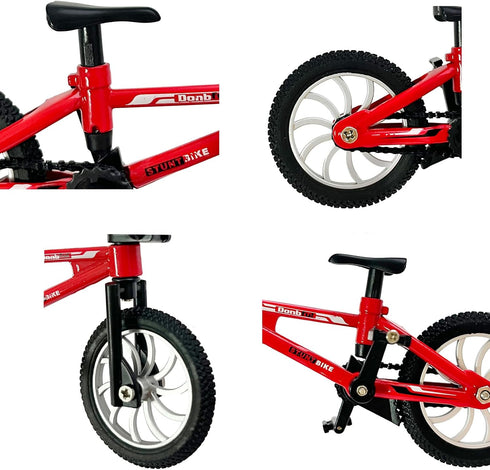 Mini Finger Bike Toy – Alloy Mountain Bicycle Model with Movable Parts, Gift for Kids & Collectors, Red