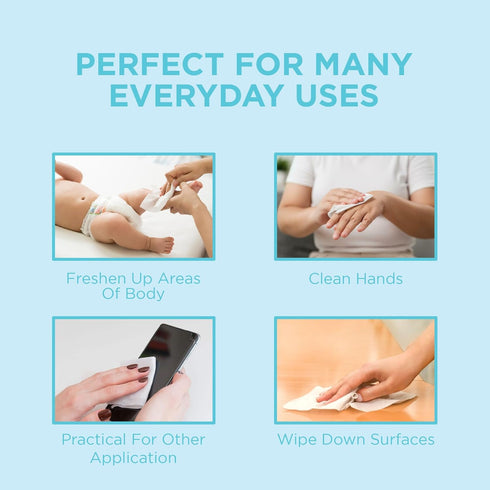 Ioly's 99% Pack 20 Baby Wipes Unscented Wet Wipes Water Based with Aloe Vera Fragrance Free Travel ct Hypoallergenic