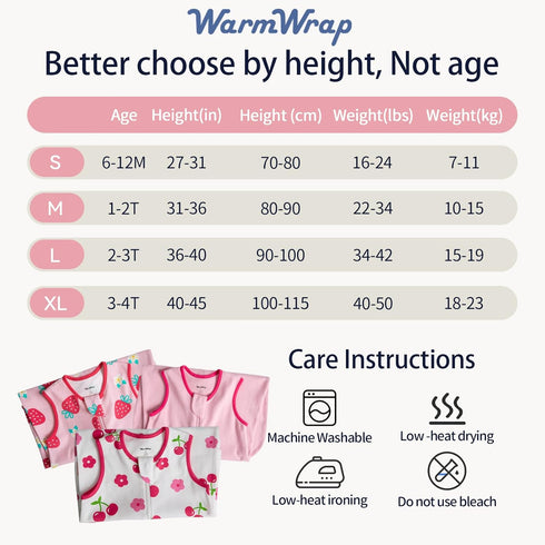 WarmWrap 2t-3t 100% 0.5 24-36 3 Pack 2-Way Toddler Sleep Sack with Feet Cotton Tog Months Baby Sleep Sack with Legs