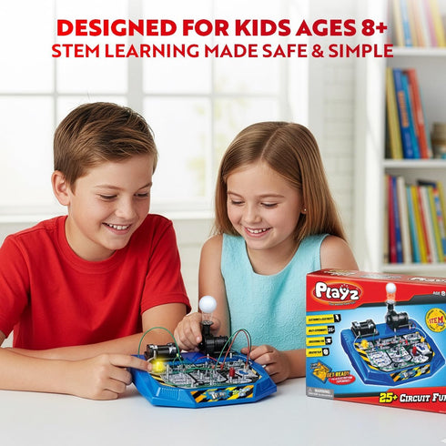 25+ 8, 9, 10, 11, 12, 13+ Playz Electrical Circuit Board Engineering Kit for Kids with STEM Projects Teaching