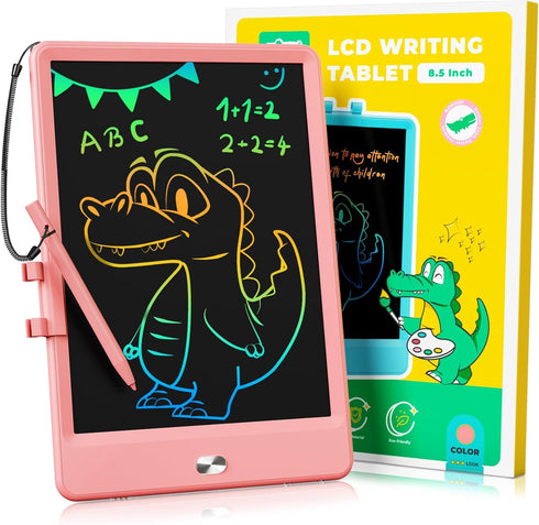 KOKODI 8.5 Inch LCD Writing Tablet, Toddler Doodle Board, Erasable Reusable Drawing Pads, Educational Toy, Pink.