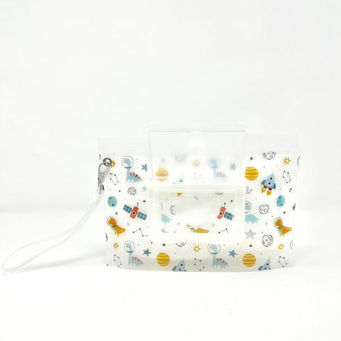 Orchid Hearts Pack 2 Baby Wipes Dispenser Portable & Refillable Wet Wipe Pouch of Reusable Wipes Holder and Wipe