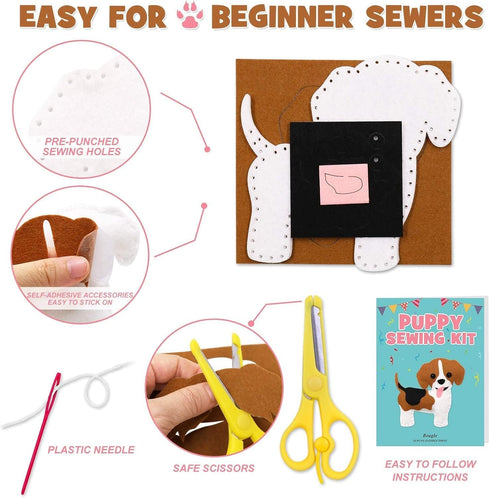 Set 7 8 9 10 11 12 CiyvoLyeen Puppy Sewing Kit for Kids Fun Plush Toy Sewing for Girls & Boys DIY Felt Craft Gift Ages