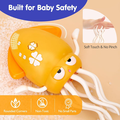 Tummy 3 4 5 6 hahaland Dancing Octopus Baby Toys, Magic Musical Crawling Time Toy, Toddler Sensory Toys for Year Old