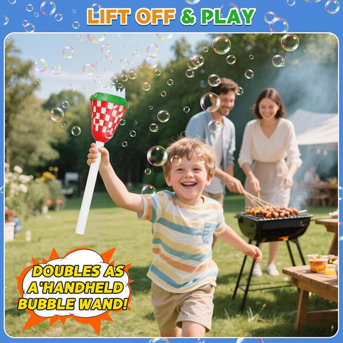 MLDKA Bubble Machine for Kids, Garden Lamp Bubble Toy with Colorful Lighting and Music for Toddlers, Rechargable