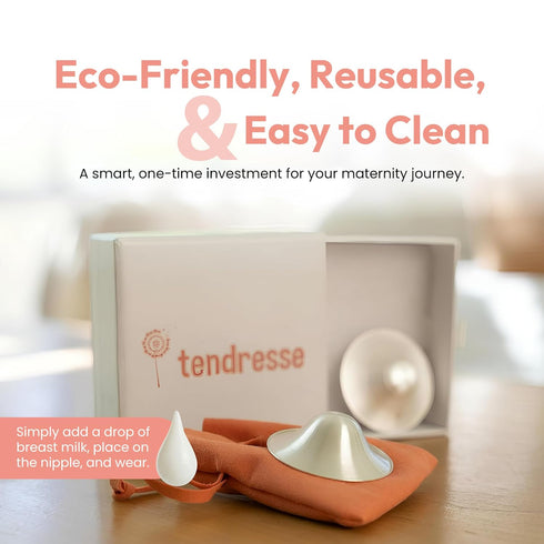 999 Tendresse - Pure Silver Nursing Cups for Breastfeeding Pain Relief Cracked Nipple Shields Reusable Invisible Under