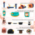 Set 50pcs Set Qtioucp Kids Camping with Tent & Space Projector Flashlight- Outdoor Campfire Toy for Toddlers Kids
