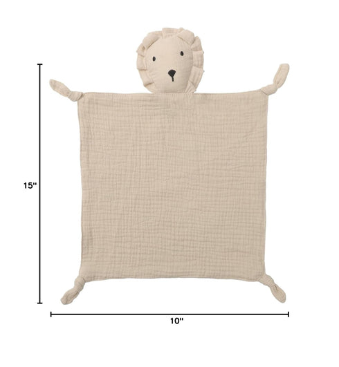 Premium Soft Muslin Cotton Lion Loveys Soft & Breathable Newborn Security Blanket, for Baby Boy Girl, Gender Neutral.