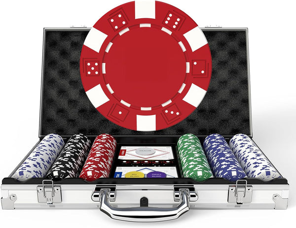 HEITOK Texas Hold'em Poker Chip Set 200-pcs with Aluminum Carrying Case &