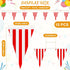 328ft 200 Pcs Carnival Circus Party Decorations - Red and White Striped Pennant Banner Flags for Celebration