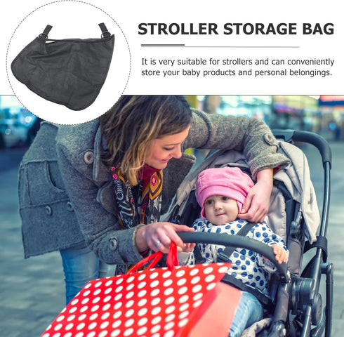 Stroller Organizer Bag with Diaper Storage Pouch and Mesh Side Pocket for Supplies, Universal Hanging Nursery Bag