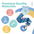 Liname 4 Pack Neutral Pacifier Clip with Teething Toy - Unisex Baby Binky Holder and Soothie Paci Clip (Blue)