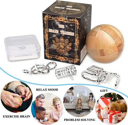 KINGOU Magic Ball Wooden Puzzle - Brain Teaser for All Ages