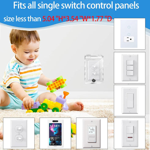 Smart Home Switch Cover, Baby Proof Light Outlet Covers, Child Safety Switch Plate Guard, Fits All Outlet