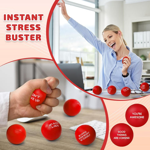 100PCS SHQDD Motivational Stress Balls for Adults and Kids - Stress Balls Bulk Soft Sponge Squeeze Toys