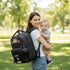 Backpack Expandable Diaper Bag for Dad and Mom Large Capacity Baby Diaper Bag with Premium Leather, Changing Pad