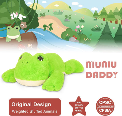 20" 3.3 Niuniu Daddy | Pound Frog Weighted Stuffed Animals for Kids Adults, Soft Stuffed Frog Plush Toys for Sleeping