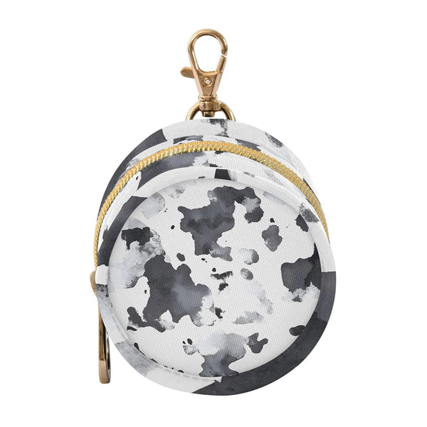 YETTASBIN Cow Print Portable Pacifier Holder Case with Metal Hook Buckle & Zipper