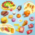 Set 3-8, Set Restaurant Server Play Toys for Boys Girls Age Role Play with Unisex Server Dress-Up Costume, Play Food