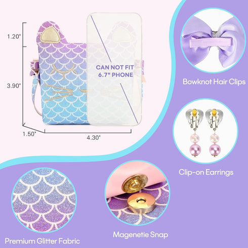 Mermaid-Themed Dress Up Purse for Girls - Perfect Pretend Play Accessory
