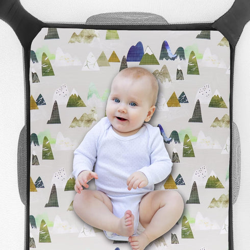 Pack Mini Crib Sheets Mountain N Play Sheets Soft Breathable Portable Playard Cover for Baby Boy