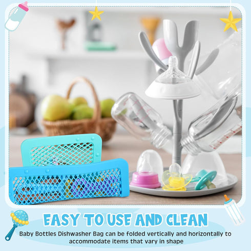 2 Maxcheck Pcs Silicone Dishwasher Bag Large Baby Bottles Dishwasher Bag Silicone Dishwasher Bag for Small Items Bottle