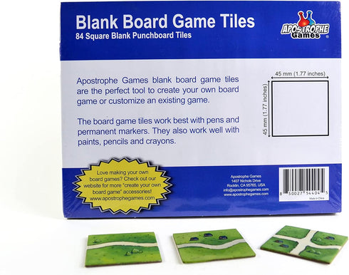 Apostrophe Games Square Board Game Tiles - 84Pcs Large Blank Game Board Pieces for Custom Tiles