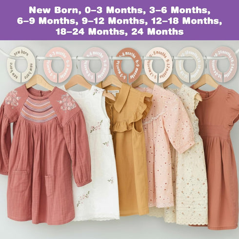 Gjinxi 8 Closet Closet 8 24+ Pcs Baby Dividers for Clothes, Round Baby Clothes Dividers Wardrobe Organizer Double-Sided