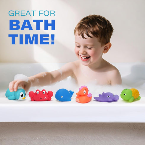 6PCS 1-3, 2-4, BenBen Bath Toy, Color Changing Bath Toys for Kids Ages No Holes Baby Bath Toys for Toddlers Ocean Sea