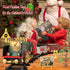 Mini Tudou Christmas Electric Train Set w/Steam, Sound & Light, Remote Control Train Toys with Steam Locomotive Engine,