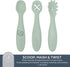 Dreambaby Scoop Mash and Twist Silicone Baby Spoon Set - 3 Stage Toddler Utensils for Baby Led Weaning - Soft Chew Training Spoons