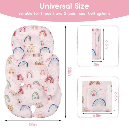 2 Infant Car Seat Insert, Car Seat Head Support Baby Girls Boys, Soft & Reversible Newborn Carseat Insert Cushion
