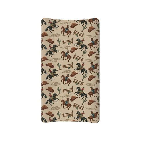 Western Cowboy Breathable Soft Baby Changing Pad Cover for Girls, Infant Newborn Changing Table Mat Sheet Cover