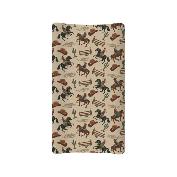 Western Cowboy Breathable Soft Baby Changing Pad Cover for Girls, Infant Newborn Changing Table Mat Sheet Cover