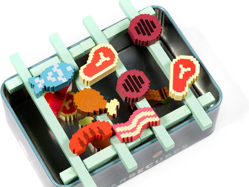6 2 6 Barbecubes by Alley Cat Games | for Ages and Up | to Players | Fast-Paced BBQ Balance Game with Tongs, Stacking