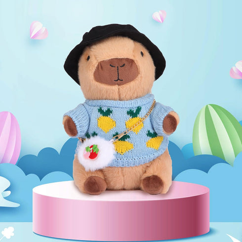 9 10.2 inch Cute Capybara Plush with pcs Clothes & Accessories, Soft Capybara Stuffed Animal Capybara Plush Toy, Dress