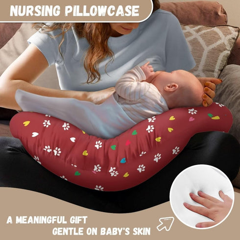 Kathyboom Cute Cat Nursing Pillowcase for Baby Girls Boy, Durable Breastfeeding Pillowcase for Newborn Infant, Stretchy