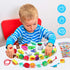 Montessori Educational Wooden Lacing Beads Toys for Toddler 3-5 Years Old, Farm Animals Fruits Vegetables Threading