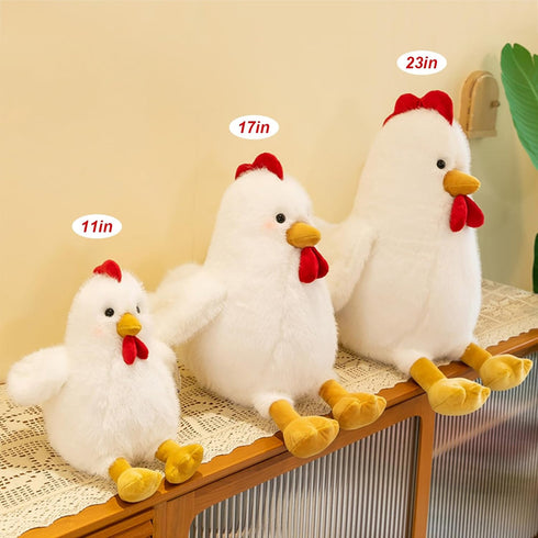 Uniwirtec (White,23 inch) Cute Chicken Stuffed Animal Plush Doll Toy - Farm Animal Cuddler for Kids' Room Decor - Ideal