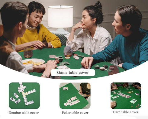 36" 36" Plusvivo Game Table Cover - Mahjong, Poker, Bridge - Machine Washable Felt - x Blue