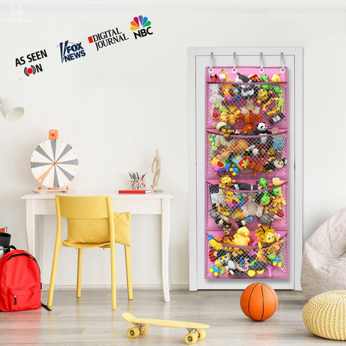 Over Door Organizer for Stuffed Animals - Easy Installation Hanging Storage for Toys and Baby Accessories