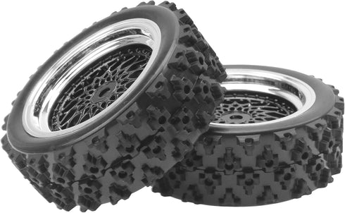 ShareGoo RC 1/10 On Road Tires & Wheel, 12mm Hex Plastics Rims Compatible with Tamiya TT01 TT02 Kyosho Traxxas 4Tec
