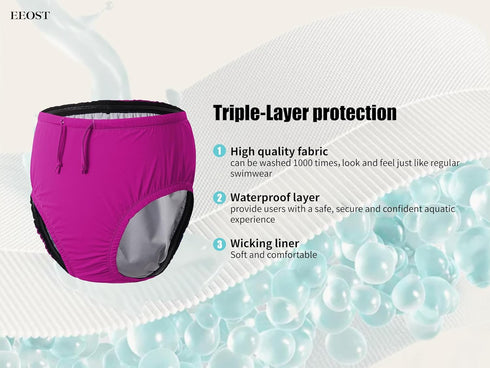 Waterproof Reusable Swim Diapers for Adults - Special Needs Swimwear for Incontinence, Unisex
